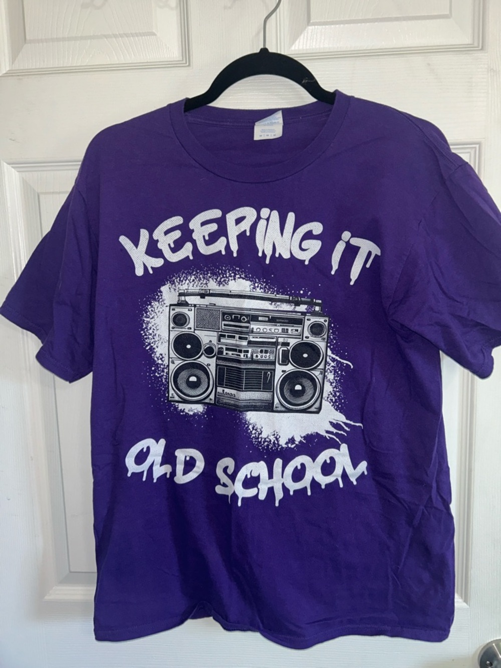 Port and Company Purple 'Keeping It Old School' Graphic Tee